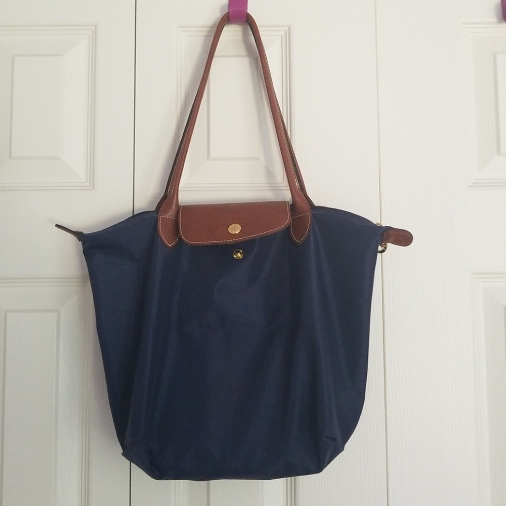 Navy Longchamp Le Pliage Bag